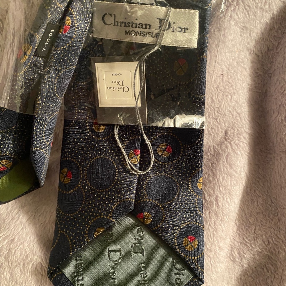 Dior Men's Patterned Navy Tie